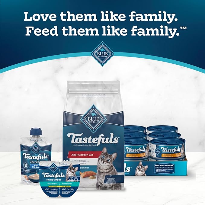 Blue Buffalo Tastefuls Natural Dry Food for Adult Indoor Cats, Salmon & Brown Rice Recipe, 3-lb. Resealable Bag