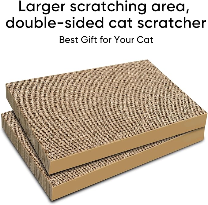5 Packs Cat Scratcher, 5 Packs Refill Cat Scratching Pad Cardboard for Indoor Cats and Kitten, Large Size Durable&Premium Recyclable Cardboard Cat Scratcher