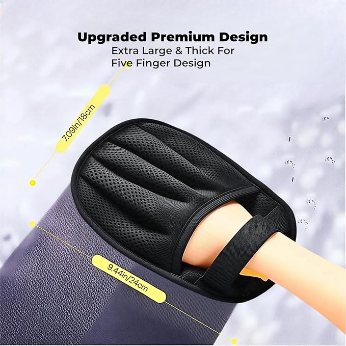 Pet Hair Removal Glove for Cats & Dogs, Five-Finger Electrostatic Pet Hair Glove, Reusable Magic Brush Pet Hair Remover Tool for Laundry, Couch, Carpet, Car Seat