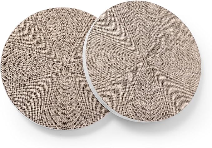 Necoichi Cat Scratcher Bowl Replacement for Indoor Cats - Cat Scratching Lounger with Reversible Usability and Extra Comfort for Lounge, Cardboard Bed Couch / (XL, Hologram White)