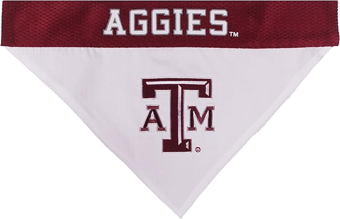Pets First Collegiate Pet Accessories, Reversible Bandana, Texas A&M Aggies, Small/Medium