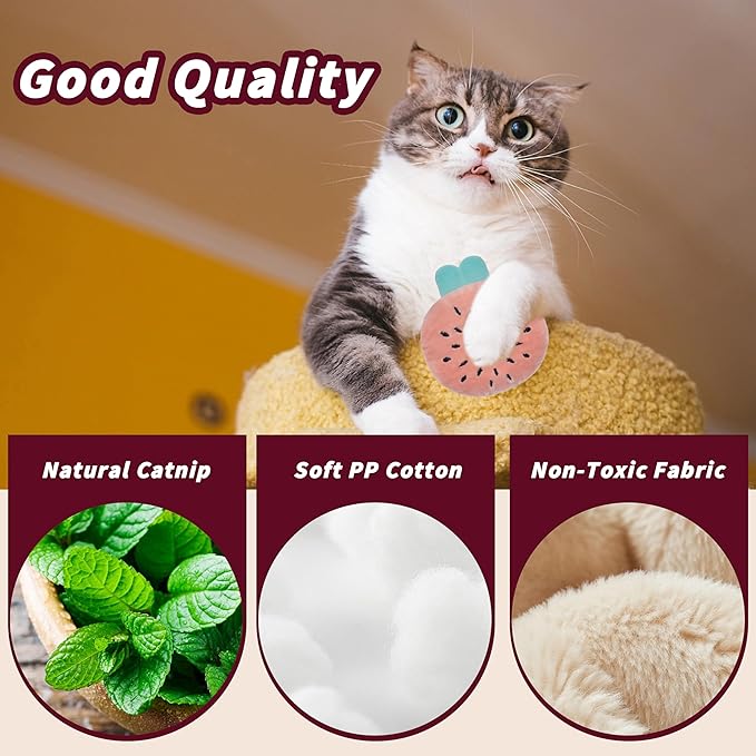 5pcs Catnip Toys, Funny cat Toys, bite Resistant cat Toys, Indoor Cartoon cat Toys for cat,cat chew Toys