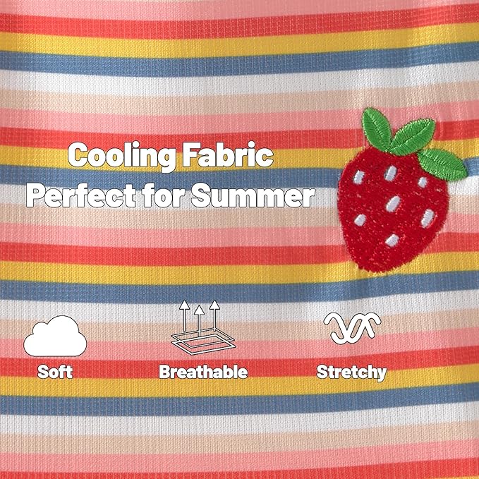 Dog Dress Clothes Puppy Birthday Outfit Pet T-Shirt Cut Rainbow Striped Summer Skirt Dresses for Small Medium Dogs Cats