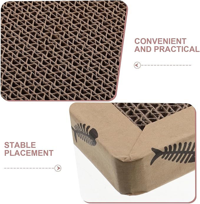 VILLCASE 2pcs Sisal Cat Scratcher Pad Square 16.7x8.25 Inch Corrugated Flat Cat Scratching Board with Edge Protection for Indoor Furniture Guard