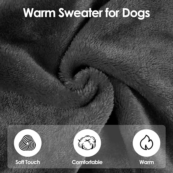 Turtleneck Sweater Coat for Cats, Sphynx Cat Clothes Pajamas for Cats Only, Kitten Fleece Pullover Sweaters with Sleeves, Pet Warm Jumpsuit Cat Sweatshirt for Cold Weather, Grey M