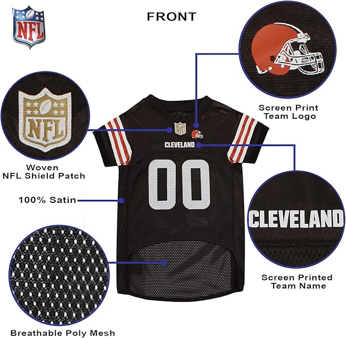 NFL Cleveland Browns Dog Jersey - XX-Large Football Jersey Costume for Dogs