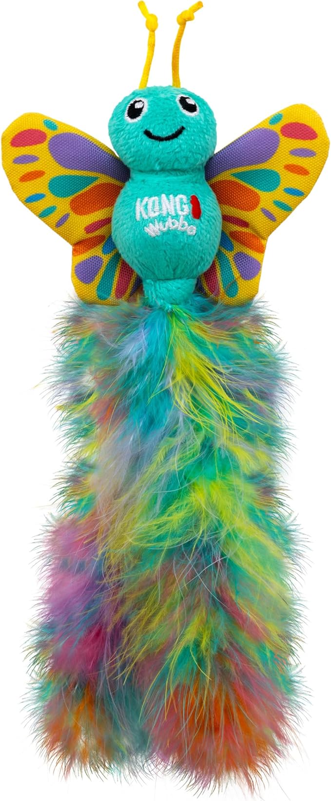 KONG Wubba Cat Toy – Catnip-Infused, Crinkle and Rattle Sound & Feathery Tails for Batting, Pouncing & Interactive Play (Butterfly)