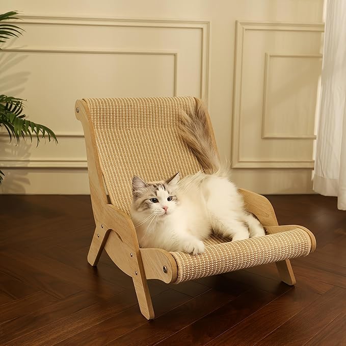 Extra Large Cat Scratcher: 31.5 inch Cat Scratch Pad&Bed Lounge for Indoor Cats - Modern Cats Furniture for Scratching and Resting