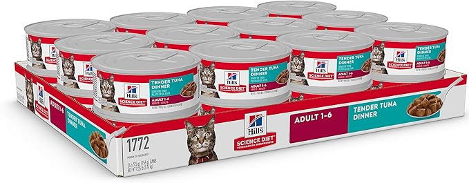 Hill's Science Diet Adult 1-6 Wet Cat Food, Tuna, 5.5 oz. Cans, 24-Pack