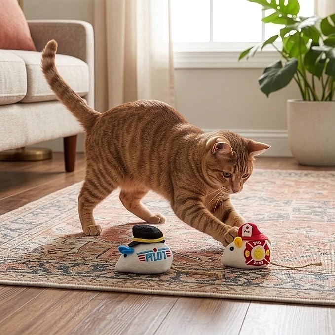 SPOT Mice at Work Cat Toys, Catnip Filled Plush Mice for Indoor Cats, Lightweight Toy Mice with Career Designs, for Single or Multi Cat Homes, 3 in, 6 Count