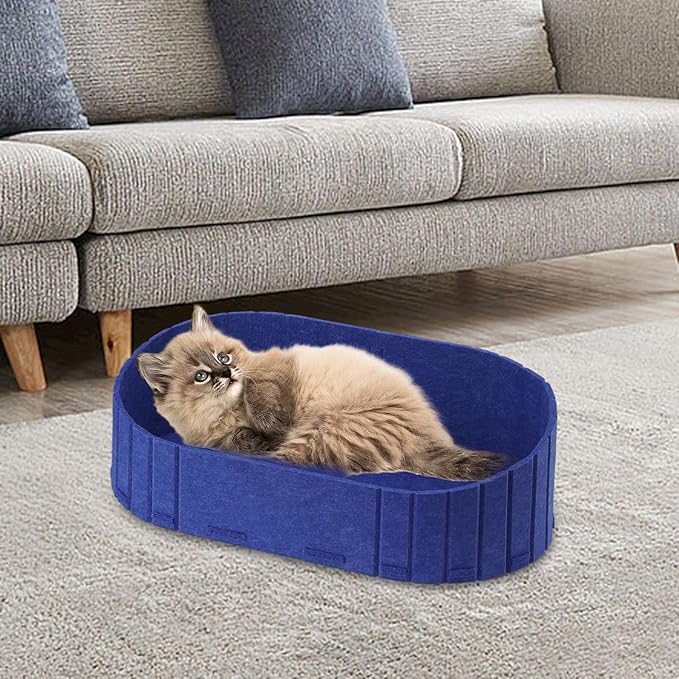 Cat Scratcher Bed Cat Scratching Board Furniture Protector Breathable Cats Kittens Pet Supplies Detachable Comfortable Basket, Blue