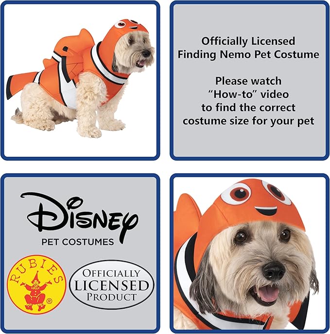 Rubie's Unisex Disney Finding Nemo Pet Costume, As Shown, Small US (Pack of 2)