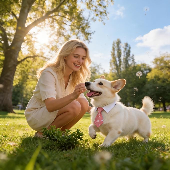 Cat tie and Dog tie Clothing, can be Adjusted According to the Neck Circumference of Pets, is Definitely the Most Handsome pet for Birthday Parties,Weddings, Photography. (Pink, Small)