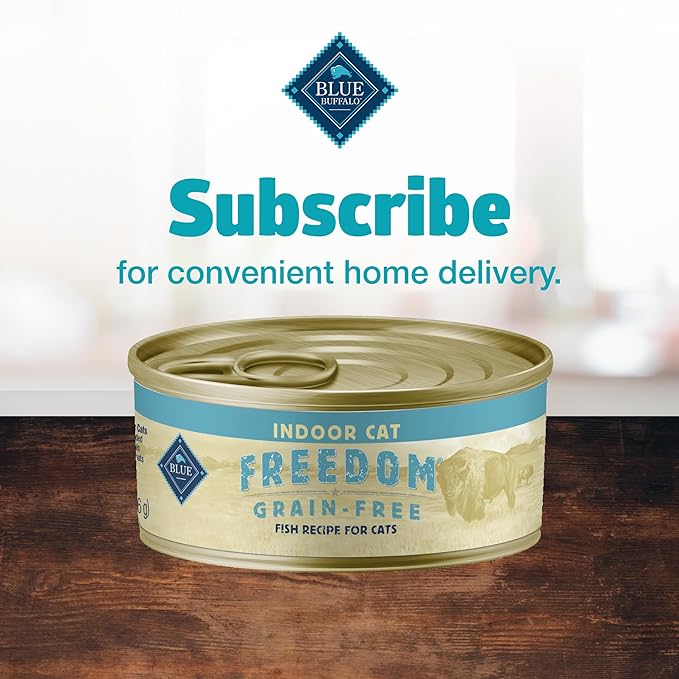 Blue Buffalo Freedom Grain-Free Adult Wet Cat Food, Complete & Balanced Nutrition for Indoor Cats, Made with Natural Ingredients, Fish Recipe, 5.5-oz Cans (24 Count)
