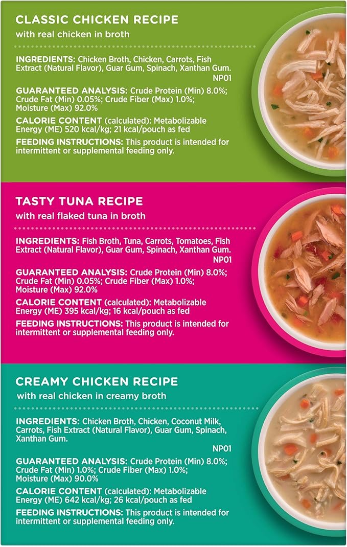 Nutrish Rachael Ray Purrfect Broths Wet Cat Food, Variety Pack, 1.4 Ounce Pouch, Grain Free, (Pack of 48)