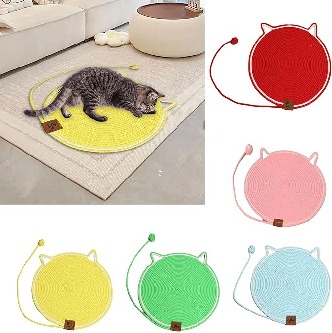Peiiwdc Cats Interaction Scratcher Board Toy Furniture Protective Pet Rest Bed for, Climbing, Lounging Large Cats Mat