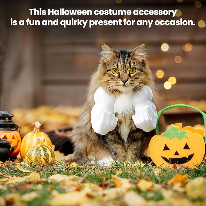 3D Printed Cat Muscle Arm(White),Funny Cat Muscle Arms,Creative Muscle Arms for Cats,Muscular Arms Outfit for Cats,Pet Cosplay Accessory for Birthday Party