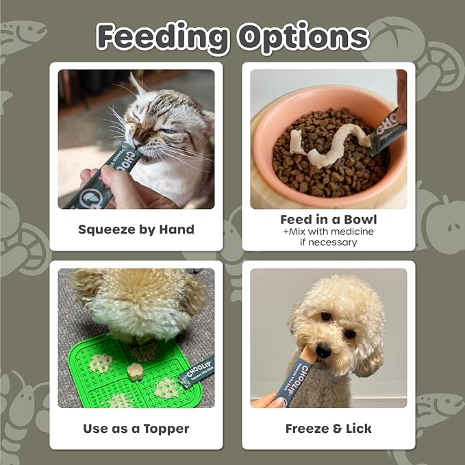 Choolip Squeeze Vita Stick Lickable Cat and Dog Treats, 49-Count Liver Support Variety Pack, Salmon and Lobster with Milk Thistle, CoQ10 and Vitamin E