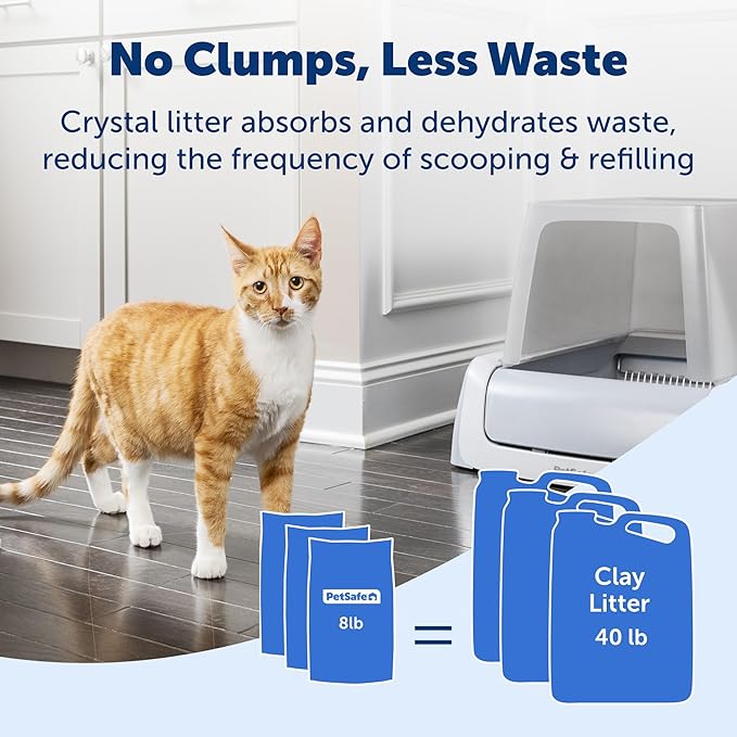 PetSafe ScoopFree Odor Control Crystal Cat Litter, Lavender Scent, 8 Lb Bag, Pack of 3