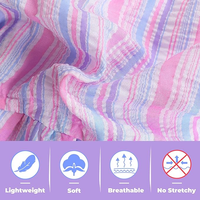 XXS Dog Clothes Girl, 2 Pack Cute Pink & Purple Dog Dress, Dog Dresses for Small Dogs Girl, Breathable & Lightweight Puppy Clothes for Summer Birthday Party