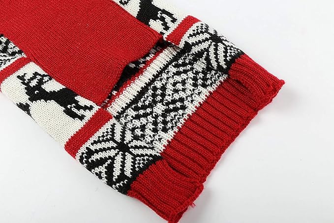 Lanyarco Ugly Dog Christmas Sweaters, Vintage Knit Xmas Reindeer Holiday Festive Pet Clothes Outfit, Christmas Dog Sweater for Large Dogs, X-Large (XL) Size Back Length 20"