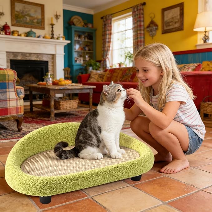 Cat Lounger Scratcher - Sisal Large Lounge Nest | Scratching Pad,for Home Living Room Apartment Dorm Patio Balcony Porch Corner