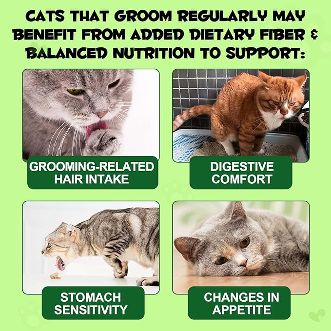 Freeze-Dried Cat Grass Pellets, High Protein 60% for Hairball Control & Digestive Health, Grain-Free Cat Supplements with Chicken & Fish Oil, Crunchy Bites for Cats 3+ Months