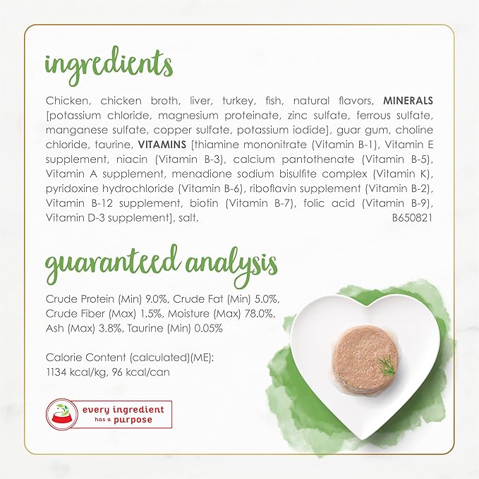 Purina Fancy Feast Wet Cat Food Pate Gourmet Naturals White Meat Chicken Recipe - (Pack of 12) 3 oz. Cans