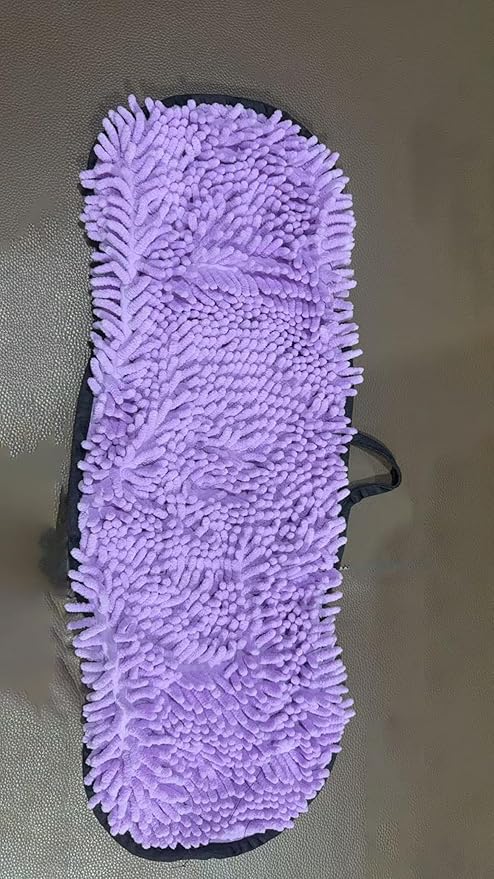 Super Absorbent Dog Drying Towel - 24.4''x10'' Chenille Microfiber Pet Bath Towel with Dual Hand Pockets, Quick Dry Soft Grooming Towel for Small Medium Large Dogs and Cats, Machine Washable (Purple)