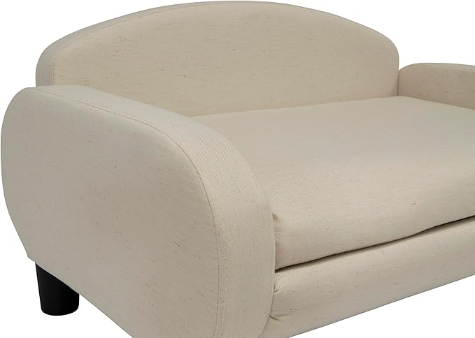 Paws & Purrs Cat Sofa Bed, Pet Couch for Indoor Cats Elevated Cat Beds with Removable Washable Mattress Cover for Kitten, Puppy or Small Animal- 31.5" Wide, Oatmeal