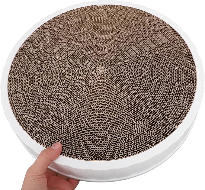 Artibetter Corrugated Cat Scratching Board Bowl with Replaceable Cardboard Core Round Cat Lounger Scratch Pad Furniture