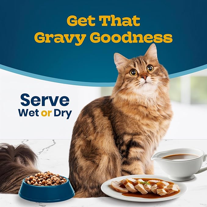 Blue Buffalo Tastefuls Irresistible Gravy Experience Chicken & Brown Rice Recipe Adult Cat 7+, Soft Dry Indoor Cat Food, Deliciously Healthy Natural Cat Food, Supports Digestion & Coat Health, 3 lbs.