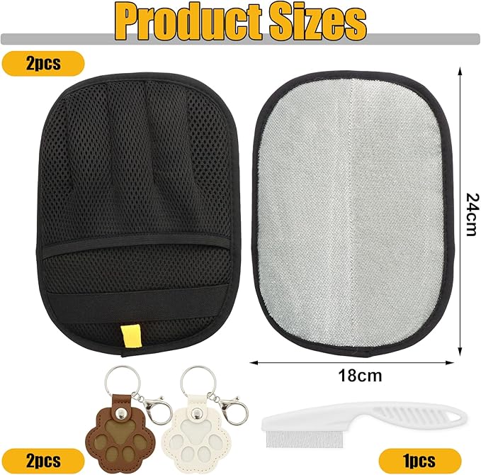 Pet Hair Remover,Upgraded Double Sided Electrostatic Pet Hair Removal Gloves,Reusable Pet Cat Dog Hair Remover Grooming Gloves (Black)