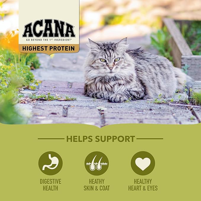 ACANA Grain-free Dry Cat Food Grasslands Chicken Duck Turkey Fish and Quail 10lb Bag