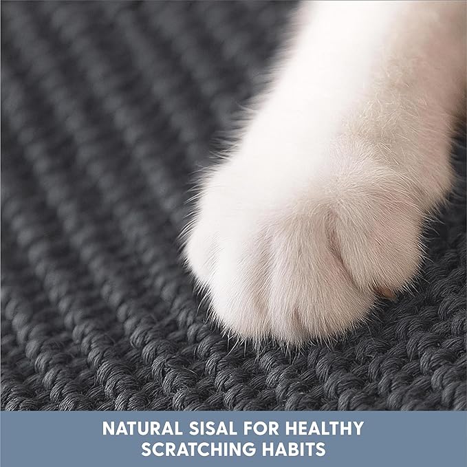 The Cat Ladies Cat Scratch Furniture Protector Mat - Couch Protector from Claws - Anti Scratch Furniture Protectors from Cats Scratching - Sisal Scratcher Pad with Pocket - Beige