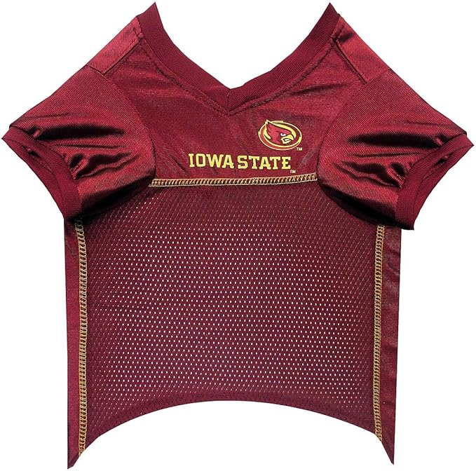 Pets First NCAA College Iowa State Cyclones Mesh Jersey for DOGS & CATS, Large. Licensed Dog Jersey with your Favorite Football/Basketball College Team