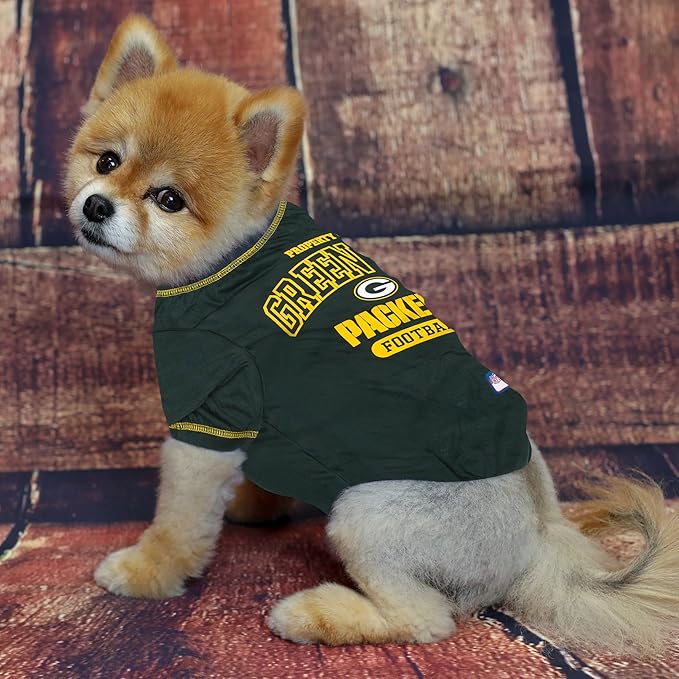 NFL Green Bay Packers Dog T-Shirt for Pets, Size Large. Officially Licensed Pet Shirt with Team Logo, Soft Stretchable Comfort Fit Apparel for Dogs & Cats