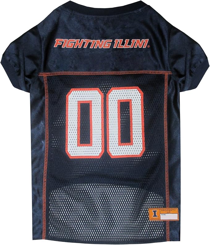 Pets First NCAA College Illinois Fighting Illini Mesh Jersey for DOGS & CATS, Small.Licensed Dog Jersey with your Favorite Football/Basketball College Team