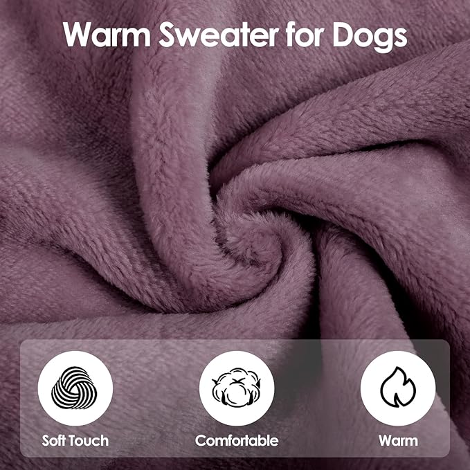 Turtleneck Sweater Coat for Cats, Sphynx Cat Clothes Pajamas for Cats Only, Kitten Fleece Pullover Sweaters with Sleeves, Pet Warm Jumpsuit Cat Sweatshirt for Cold Weather, Purple S