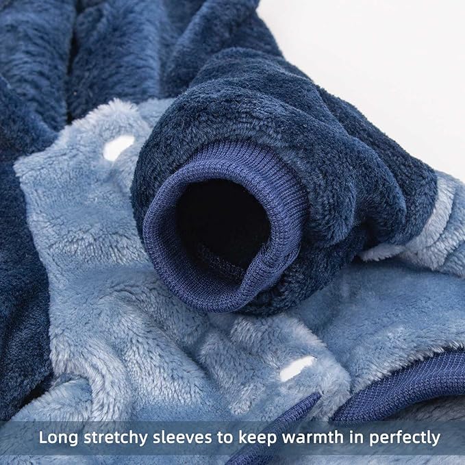 FabriCastle Dog Hoodie Sweater for Small Dogs Boy and Girl, Small Dog Clothes XS XXS Puppy Sweatshirt, Pet Outfit, Cat Clothing Super Soft Warm Snap On Closure (Blue-Navy, Large)