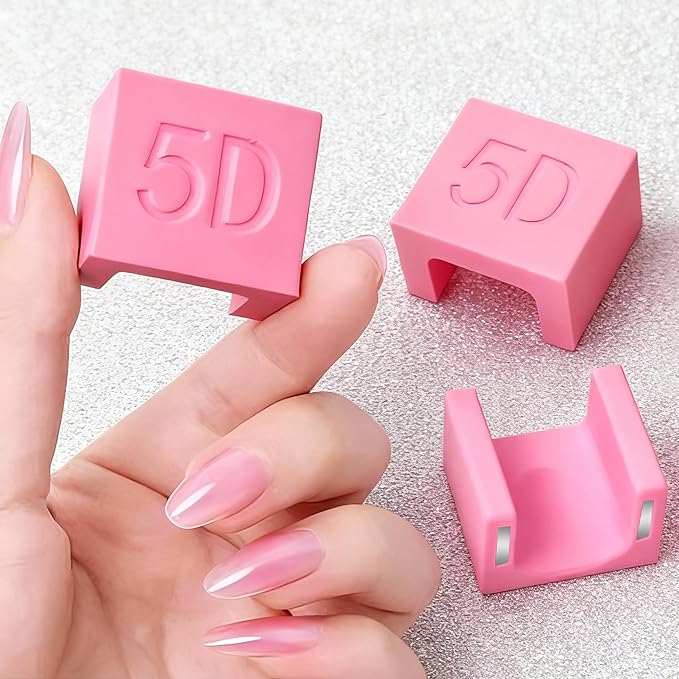5D Nail Magnet Tool for Cat Eye Gel Polish - Cateye Magnets for Nails, Non-Slip Finger Stand, Strong Magnet Cat Eye Nail Art Tool for DIY & Salon - Pink