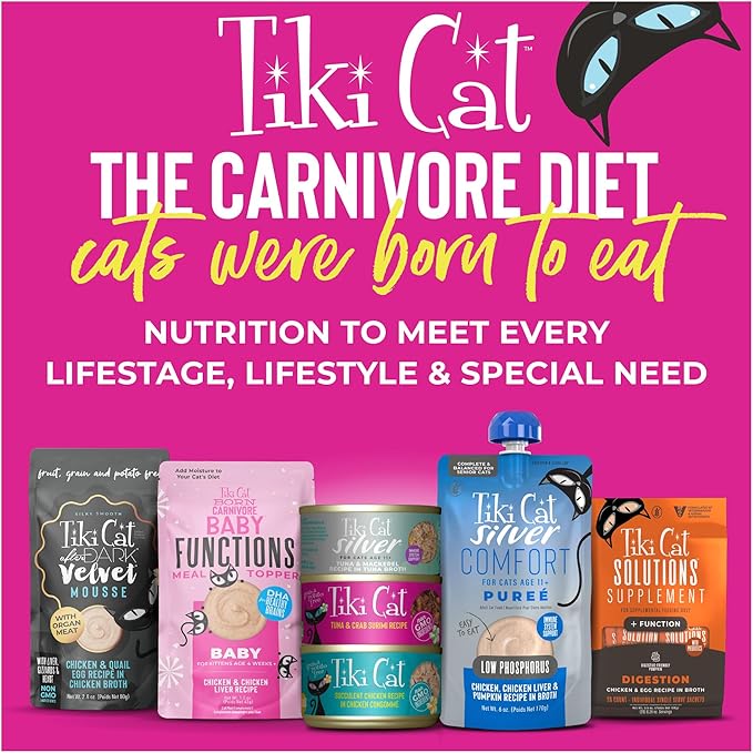 Tiki Cat Friends Stix Mousse Treats Variety Pack, Single Serve Lickable Treat or Dry Food Topper, 1.6 oz. Pouch