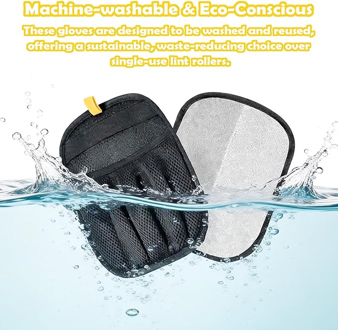 2-Pack Upgraded Pet Hair Removal Gloves - Reusable Electrostatic Magic for Furniture, Car & Pet Grooming | Fur & Lint Remover Duo for Dogs & Cats