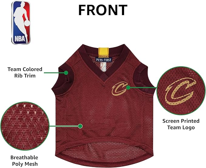 NBA CLEVELAND CAVALIERS DOG Jersey, Small - Tank Top Basketball Pet Jersey