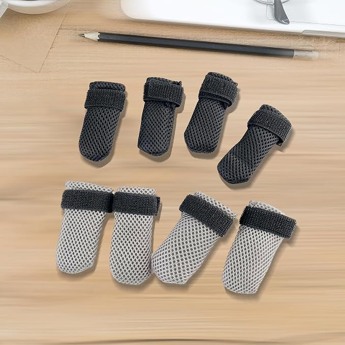4Pcs Cat Scratch Cover for Nursing Rehabilitation, Adjustable Cat Bath Gloves, Anti-Scratch Pet Grooming Booties for Bathing