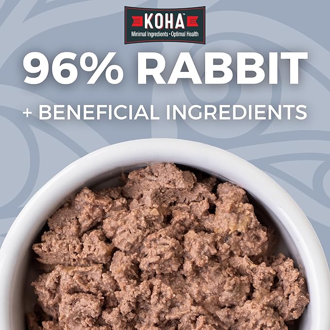 KOHA Limited Ingredient Diet Rabbit Pate Wet Cat Food - Novel Protein Recipe - Sensitive Stomach - Grain, Pea & Potato Free - 3 oz (Pack of 24)