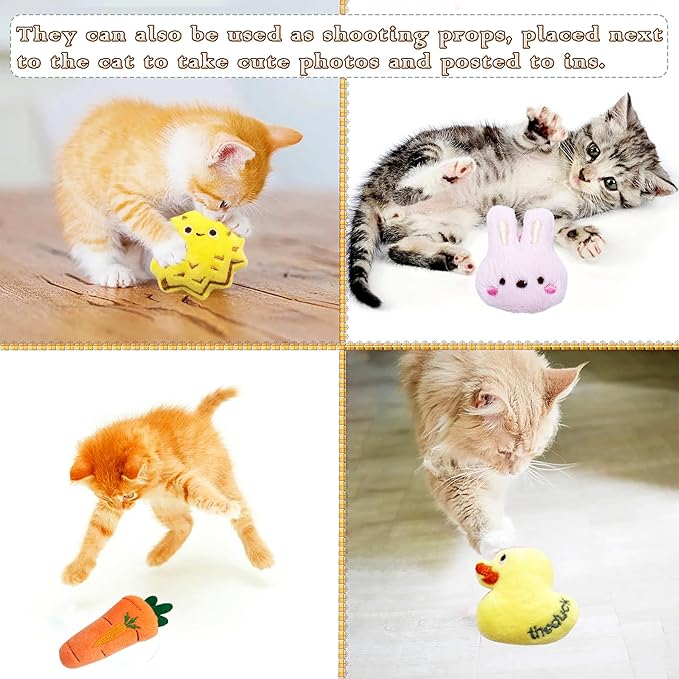 Catnip Toys for Indoor Cats 10 Pcs Small Plush Toys with Catnip Kitten Stuffed Toy