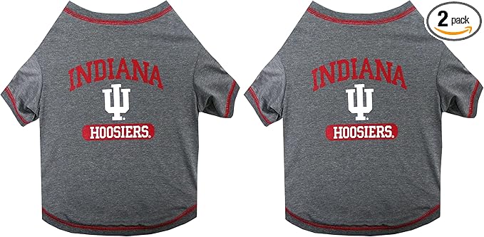 NCAA Indiana Hoosiers Dog T-Shirt, X-Small (Pack of 2)