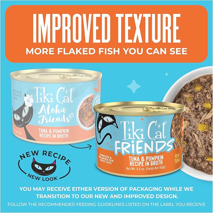 Tiki Cat Aloha Friends Wet Cat Food, Tuna & Pumpkin, 5.5 oz. Cans (8 Count)