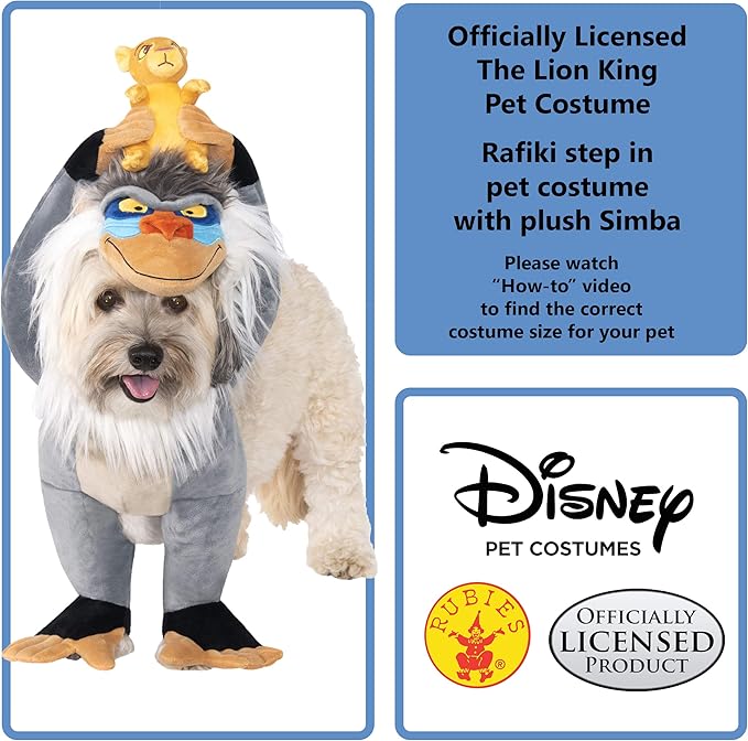 Rubies Disney Lion King: Rafiki Pet Costume for For Dogs or Cats, XL